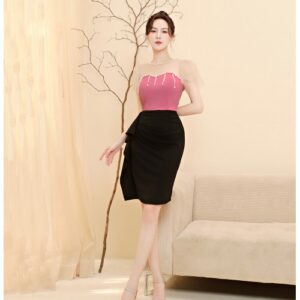 Đầm ôm cúp ngực phối lưới đính hạt - 2717, ảnh 2