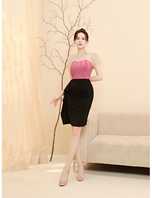 Đầm ôm cúp ngực phối lưới đính hạt - 2717 — ảnh 2 Đầm ôm cúp ngực phối lưới đính hạt - 2717, ảnh 2
