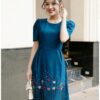 Đầm suông tay ngắn cổ thuyền kết hạt và hoa sang trọng - 2743 — ảnh 1 Đầm suông tay ngắn cổ thuyền kết hạt và hoa sang trọng - 2743, ảnh 1
